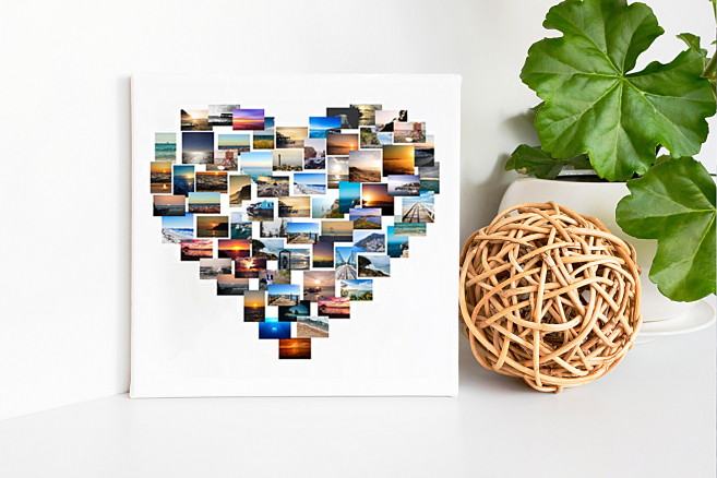 Heart Collage Canvas